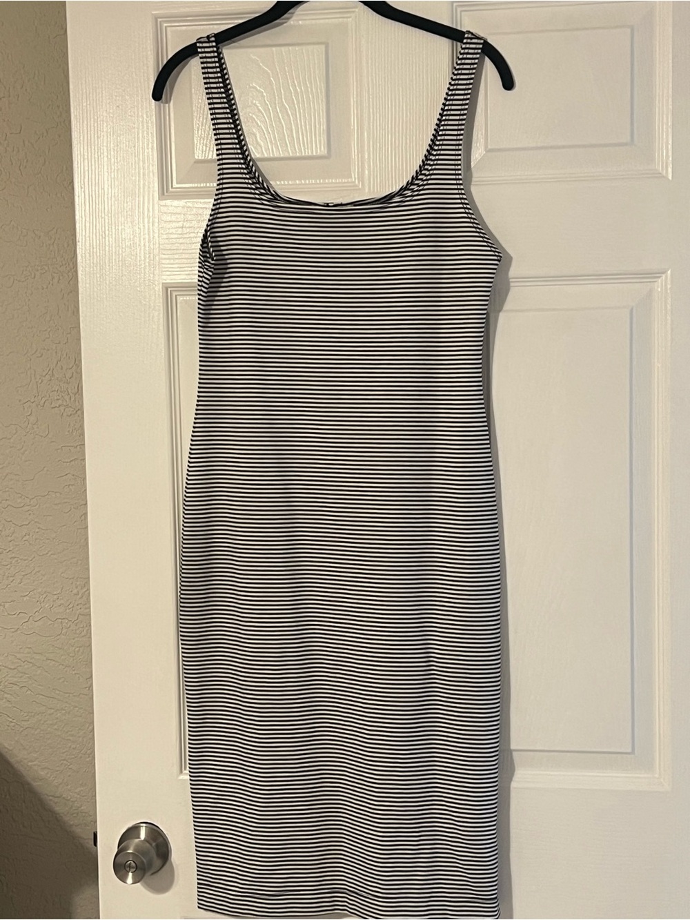 Zara Black & White Striped Tank Midi Dress